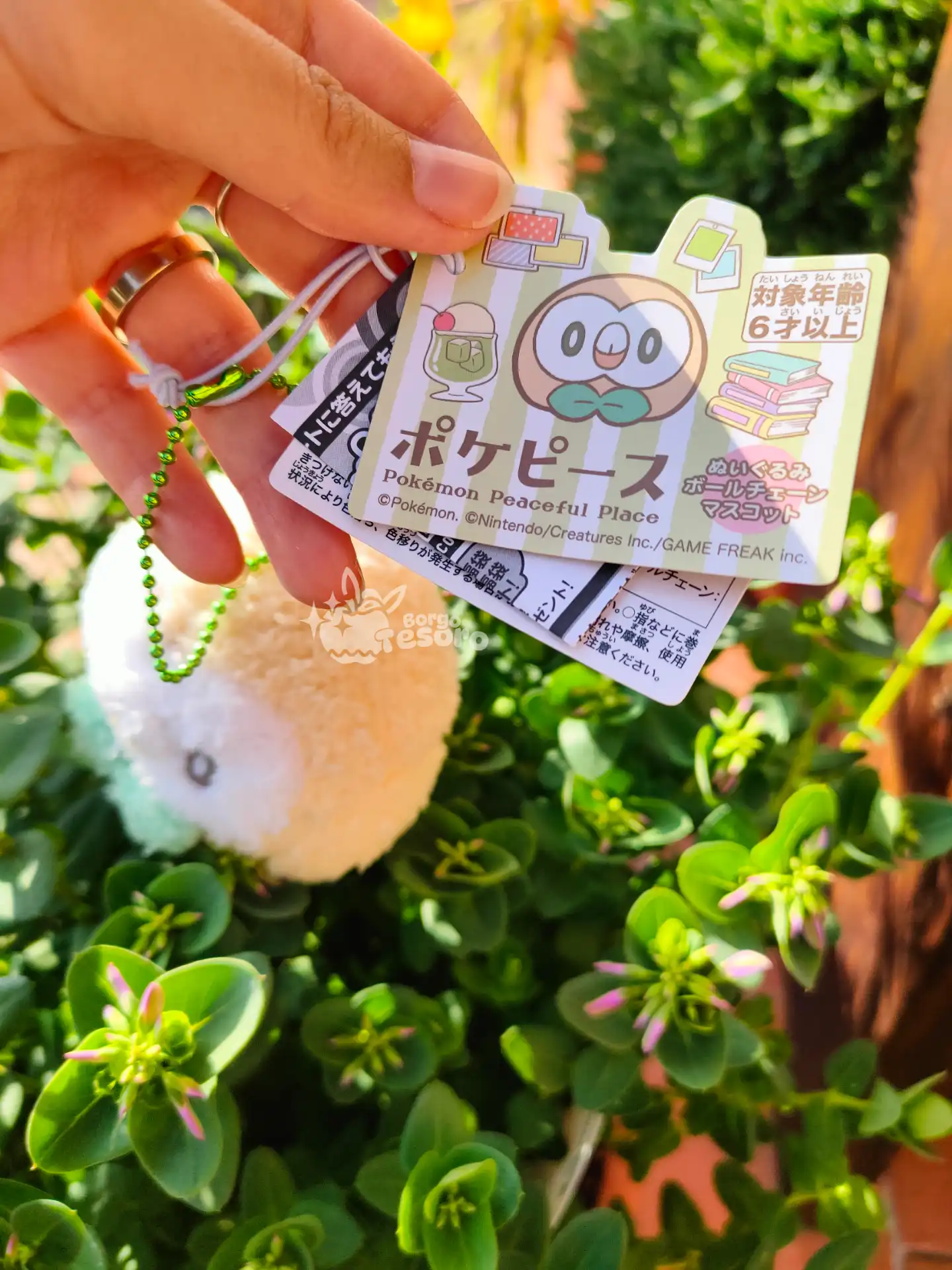 Rowlet Pokémon Poképeace Fluffy Peluche Keychain - immagine 3