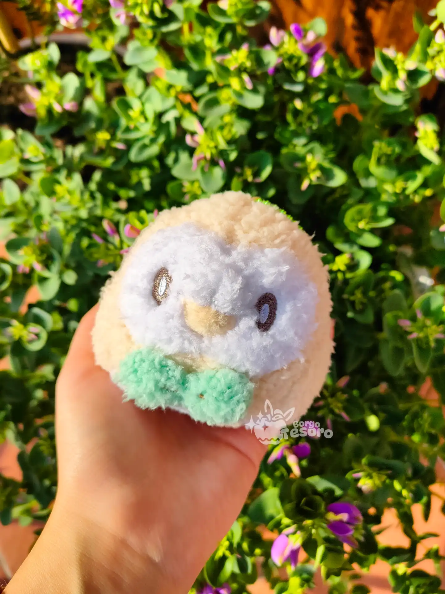 Rowlet Pokémon Poképeace Fluffy Peluche Keychain - immagine 2