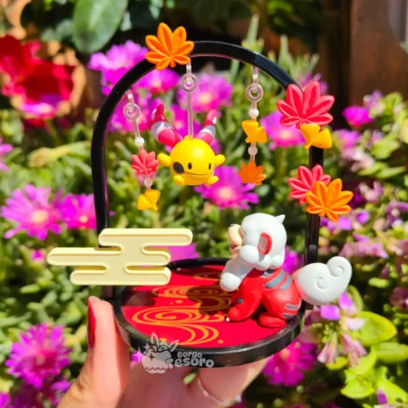 Chingling & Growlithe di Hisui Pokémon Oriental Diorama Rement