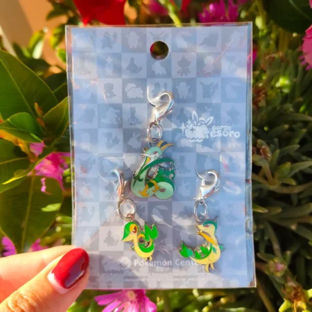 Snivy, Servine & Serperior Pokémon Vintage Metal Charm