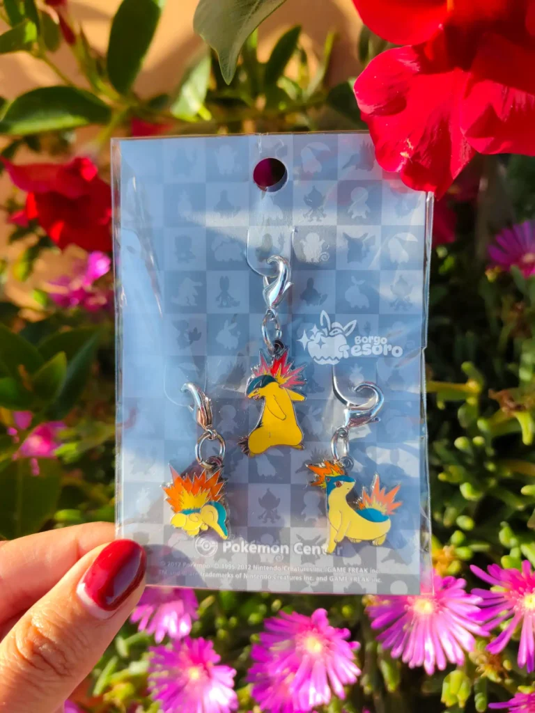 Cyndaquil, Quilava & Typhlosion Pokémon Vintage Metal Charm